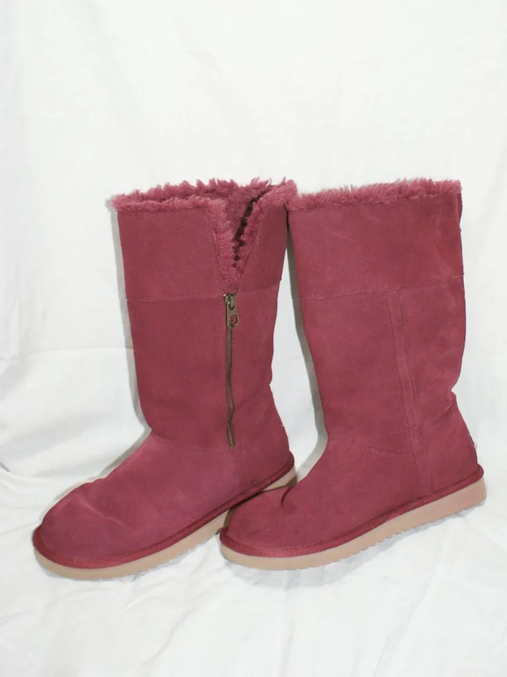 Koolaburra by Ugg Maroon Tall Shearling Boot - Size 8 - EUC